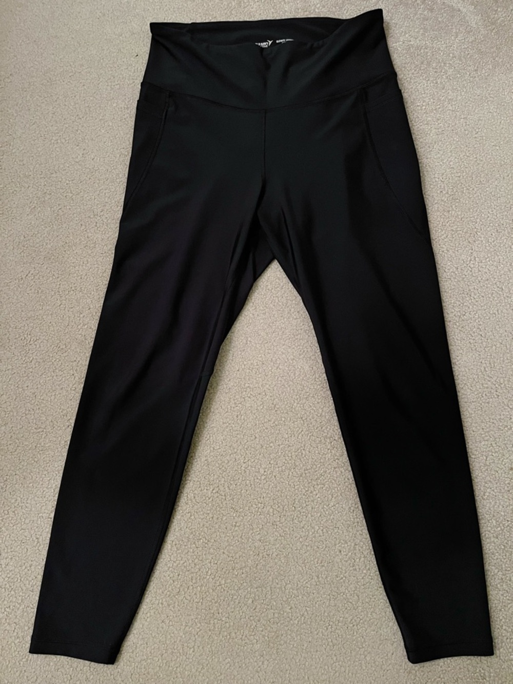 Old Navy Black PowerSoft High-Waisted 7/8 Pocket Athletic Leggings (size XL)